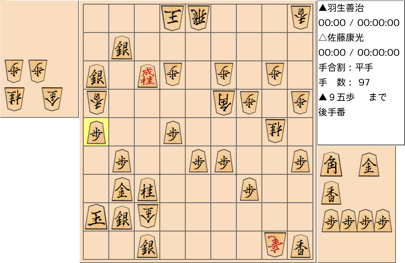 【将棋手筋】2011年2月20日のNHK杯テレビ将棋トーナメント羽生善治 名人 vs 佐藤康光 九段の対局で持ち駒を打って「中合い」をした局面