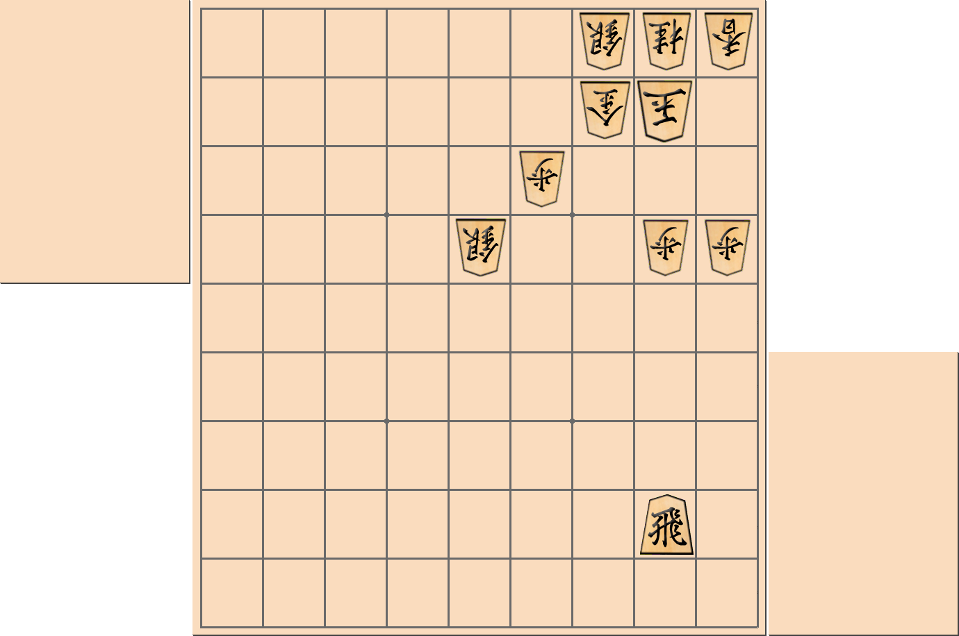 【将棋手筋】「十字飛車」で王手銀取りがかかる部分図