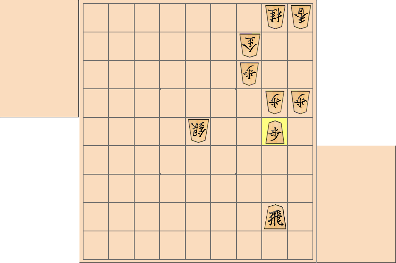【将棋手筋】「継ぎ歩」攻めをする部分図
