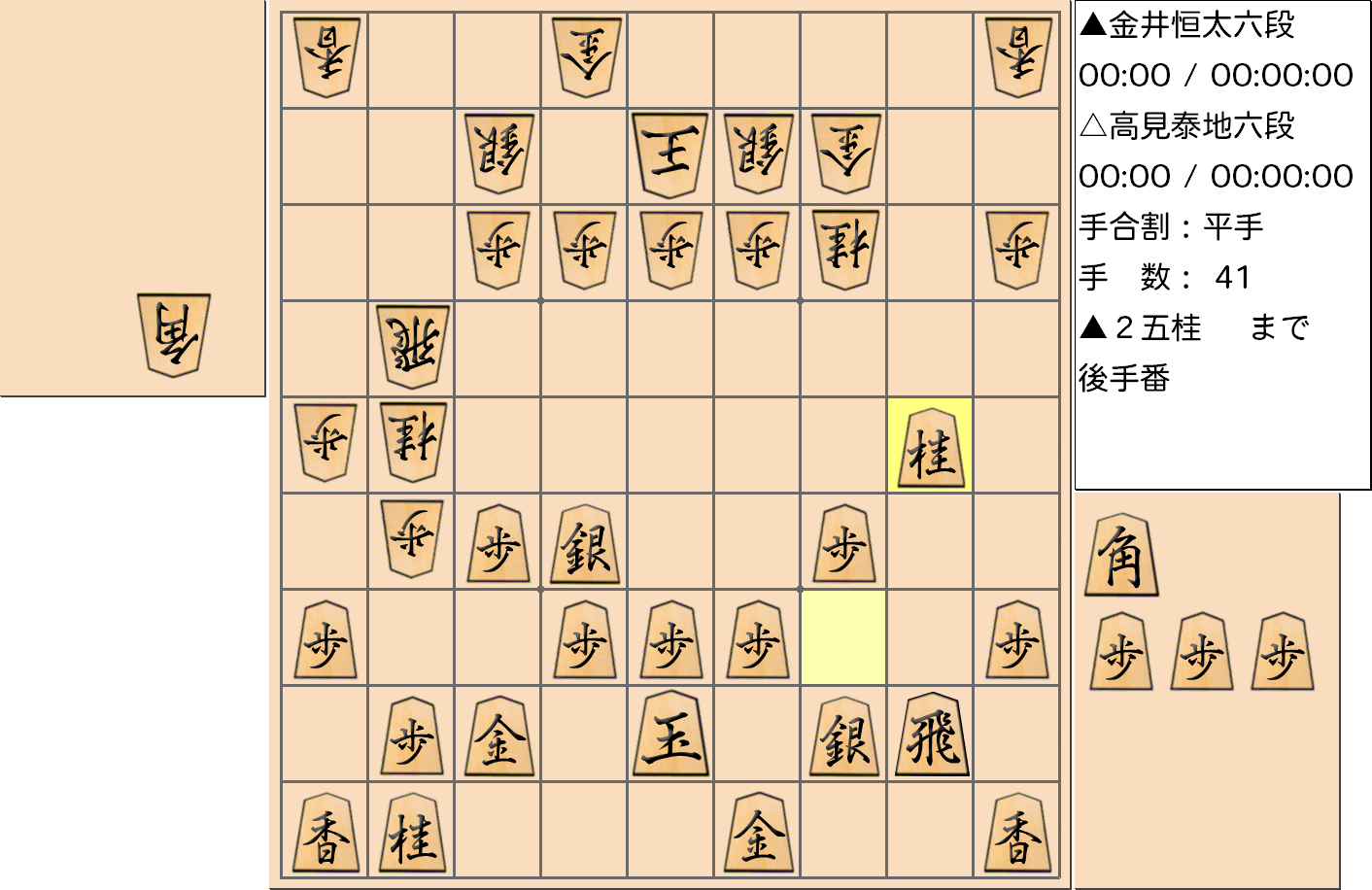 【将棋手筋】第3期叡王戦決勝七番勝負第1局 金井六段vs高見六段で「跳ね違いの桂」が現れた局面