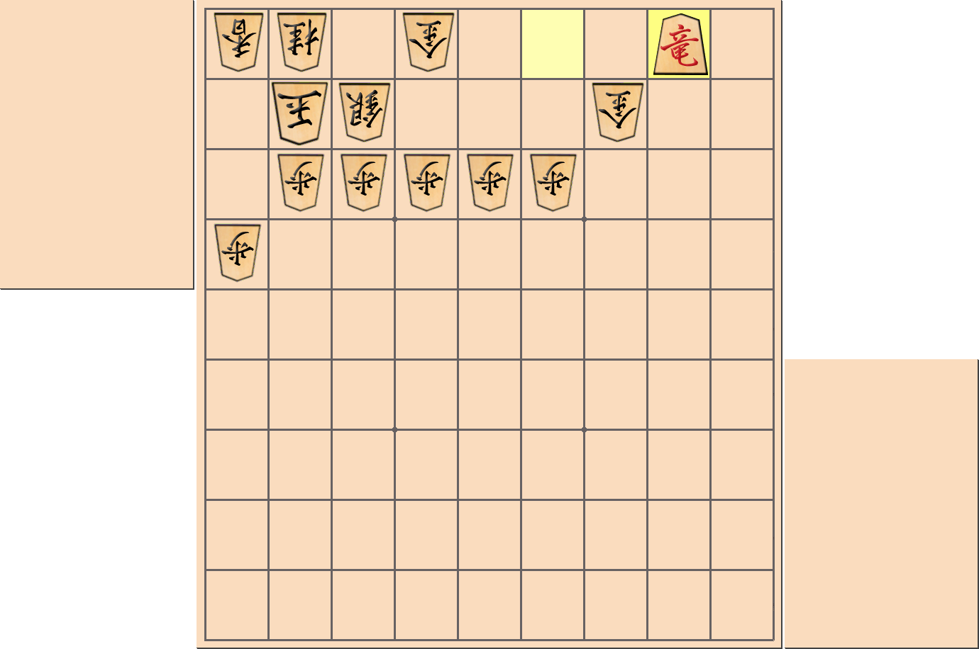 【将棋格言】「内竜は外竜に勝る」で外竜となる部分図