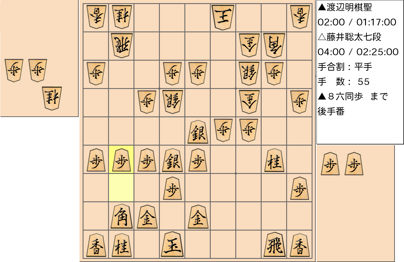 【将棋格言】第91期ヒューリック杯棋聖戦五番勝負 第１局 渡辺明 棋聖 対 藤井聡太 七段で「攻めるは守るなり」とされた手を指した局面