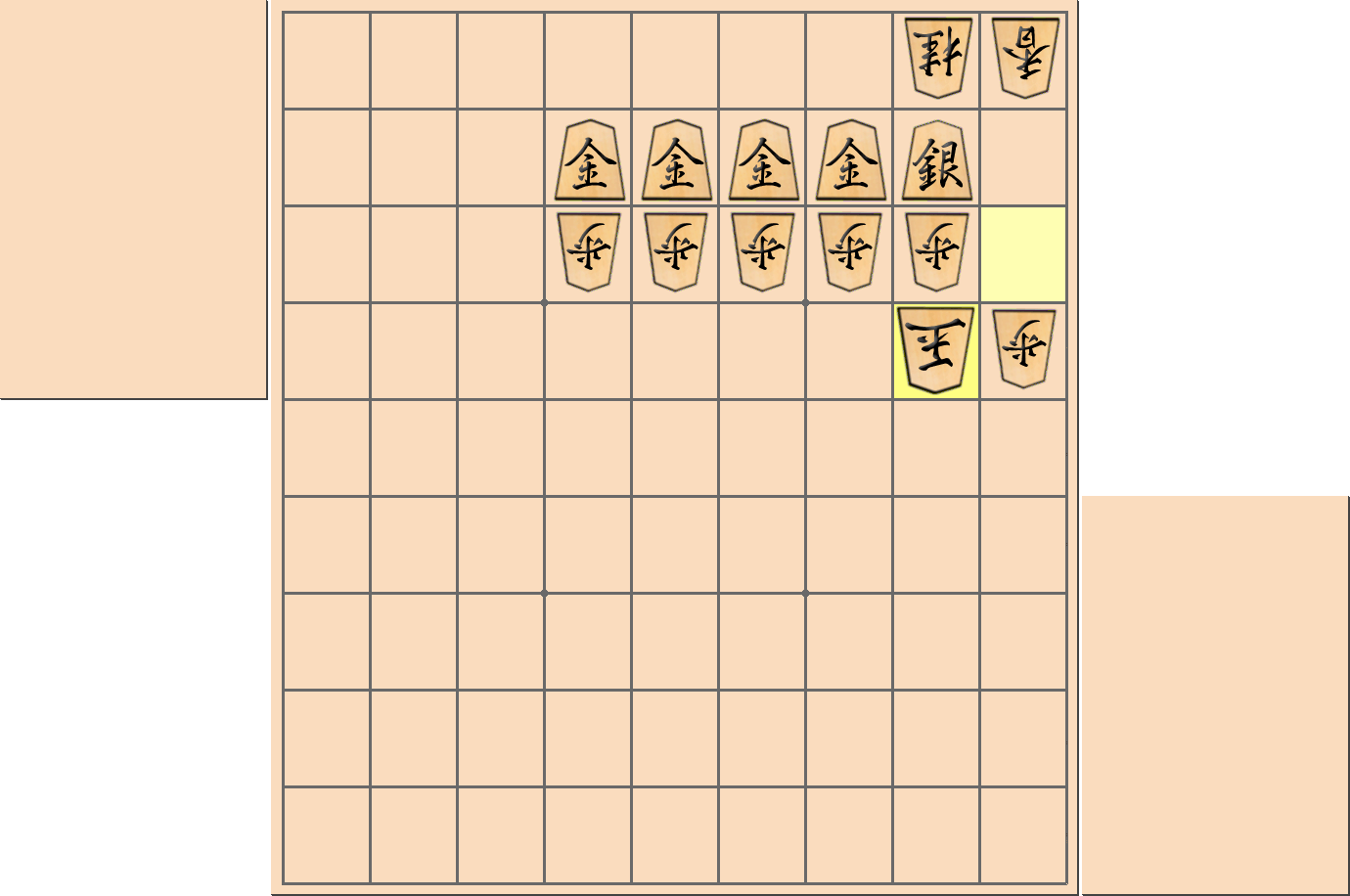 【将棋格言】「王手は追う手」となってしまった部分図