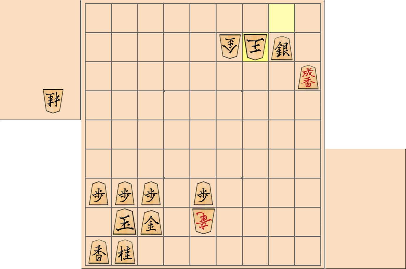 【将棋格言】「金はとどめに残せ」としなかった部分図
