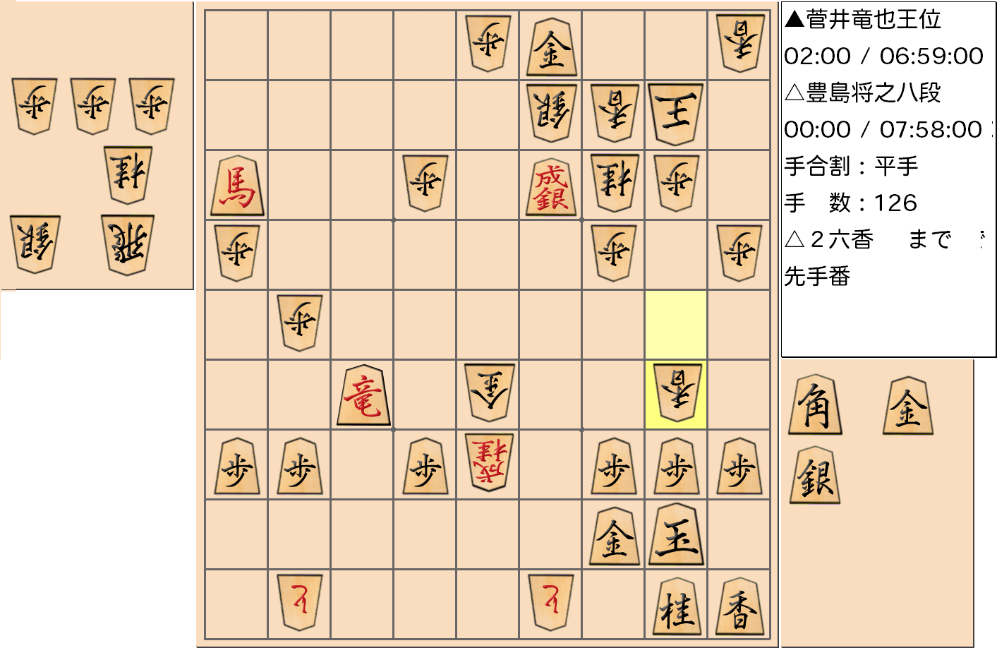 【将棋格言】第59期王位戦七番勝負 第１局 菅井竜也 王位 対 豊島将之 八段で「長い詰みより短い必至」となった局面