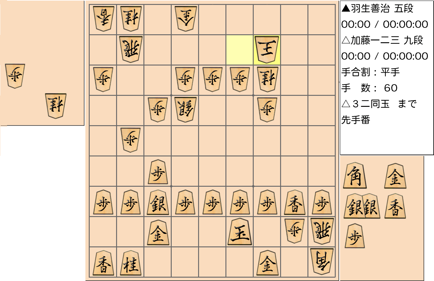 【将棋用語】第38回NHK杯準々決勝 加藤一二三九段vs羽生善治五段で「妙手」の▲５二銀が最善手となる局面