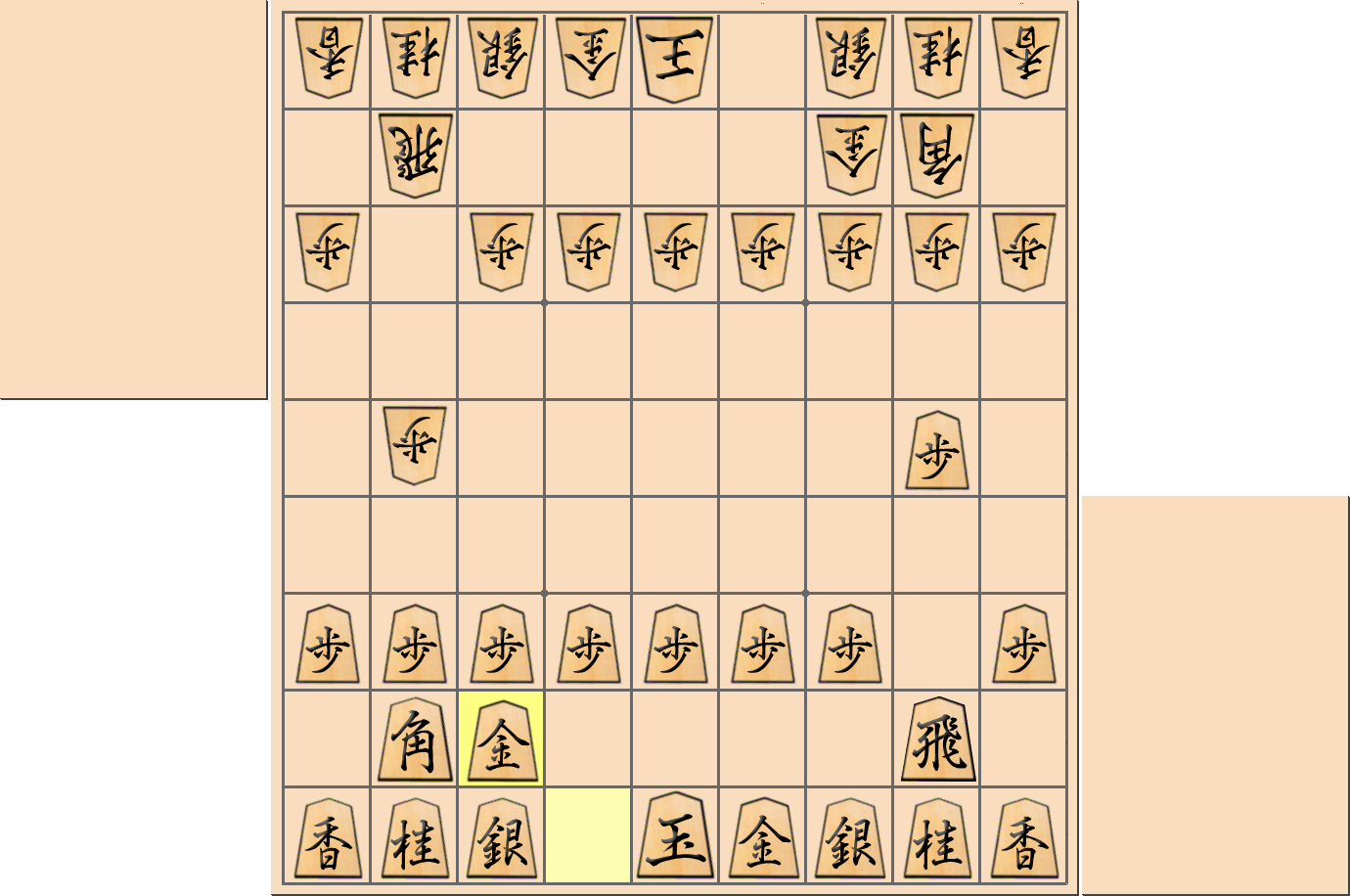 【将棋用語】「相居飛車」の相掛かりとなった局面