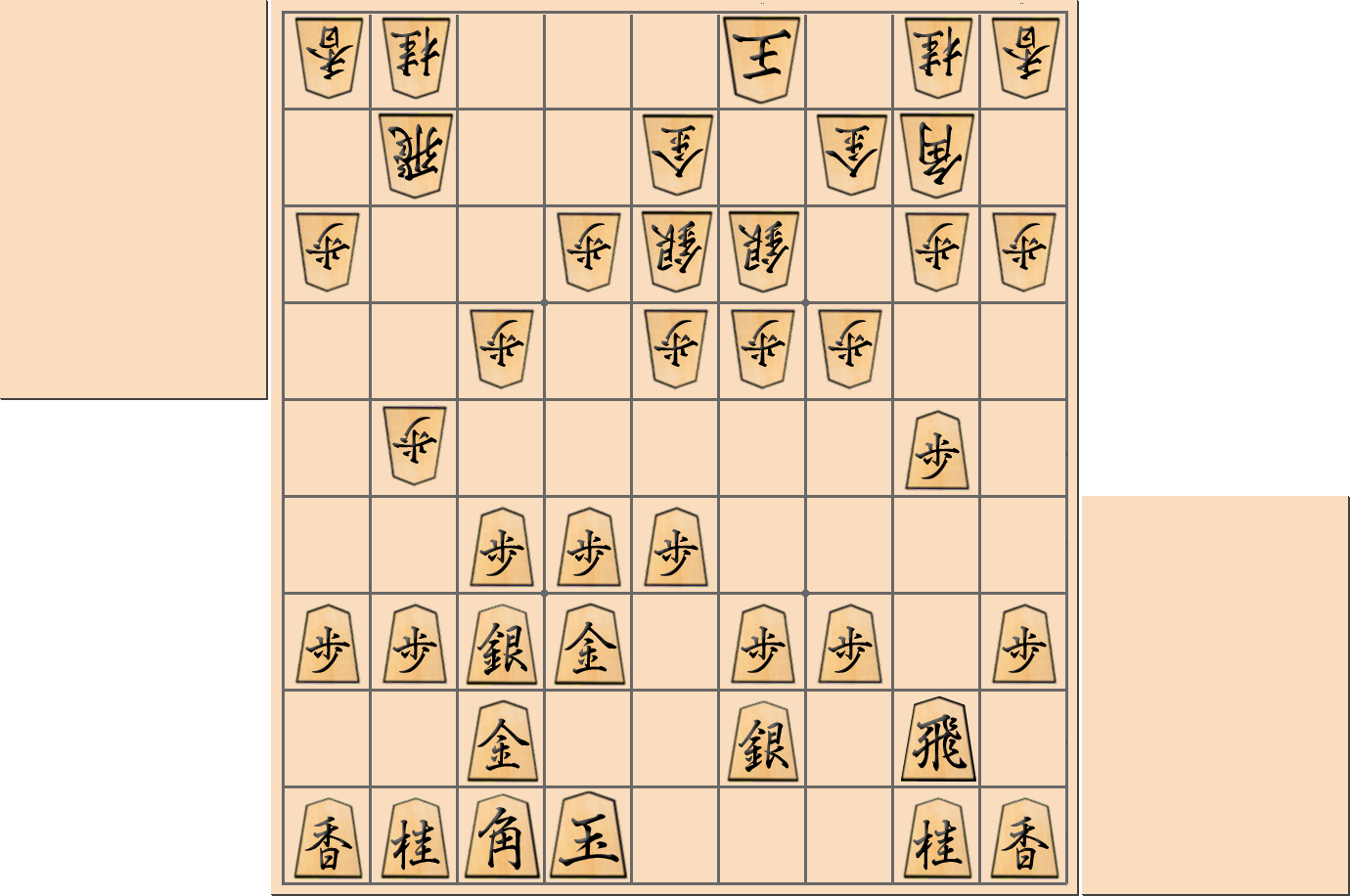 【将棋用語】「相居飛車」で先手が矢倉、後手が雁木となった局面