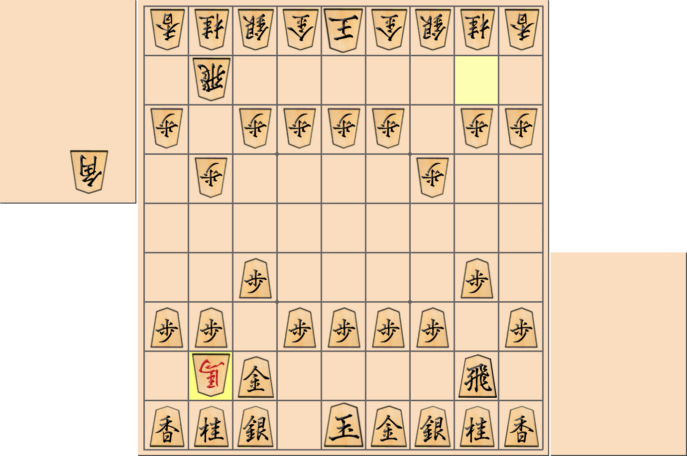 【将棋用語】「１手損角換わり」の序盤の局面