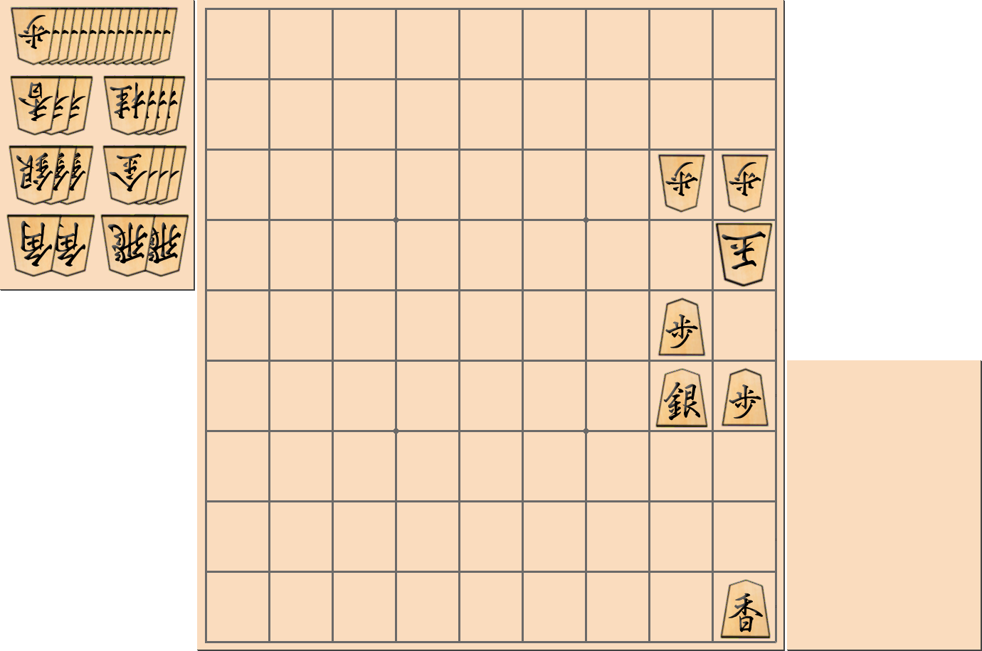 【将棋用語】「打ち歩詰め」ではなく「突き歩詰め」で相手玉を詰ます局面